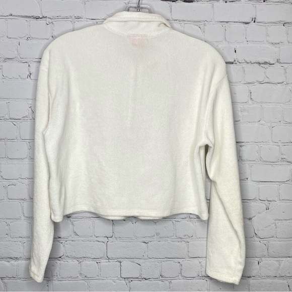 Stoney Clover Lane x Target Cropped Half Zip Sweatshirt in White XS - Picture 5 of 11